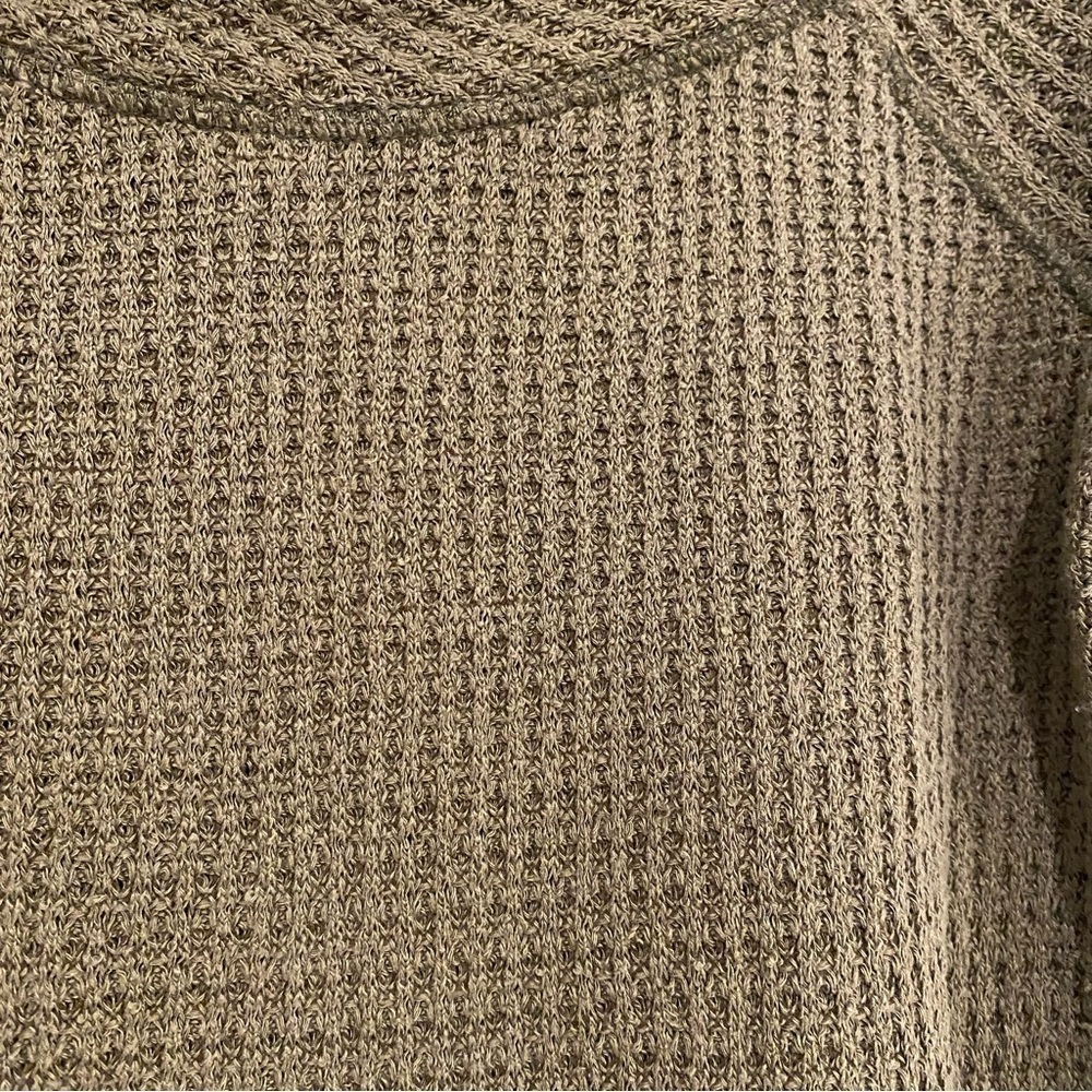 We The Free | Kate Waffle Knit Top Army Green Size XS - Picture 6 of 8
